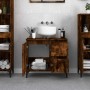 Armario de baño madera contrachapada roble ahumado 65x33x60 cm de , Tocadores de baño - Ref: Foro24-819833, Precio: 85,18 €