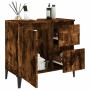 Armario de baño madera contrachapada roble ahumado 65x33x60 cm de , Tocadores de baño - Ref: Foro24-819833, Precio: 85,18 €