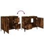 Armario de baño madera contrachapada roble ahumado 65x33x60 cm de , Tocadores de baño - Ref: Foro24-819833, Precio: 85,18 €