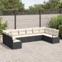 Conjunto de sofá de jardín 10 pcs Negro Poliratán
