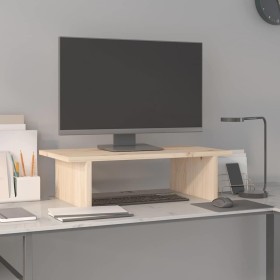 Soporte para monitor madera maciza de pino 50x27x15 cm de , Bases y elevadores para ordenadores - Ref: Foro24-813974, Precio:...