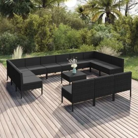 Garden furniture set 14 pieces black synthetic rattan cushions by vidaXL, Garden sets - Ref: Foro24-3094617, Price: 1,00 €, D...
