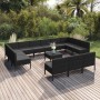 Gartenmöbel-Set 14-teilig, schwarze Kissen aus synthetischem Rattan von vidaXL, Gartensets - Ref: Foro24-3094617, Preis: 1,00...