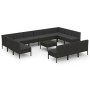 Gartenmöbel-Set 14-teilig, schwarze Kissen aus synthetischem Rattan von vidaXL, Gartensets - Ref: Foro24-3094617, Preis: 1,00...