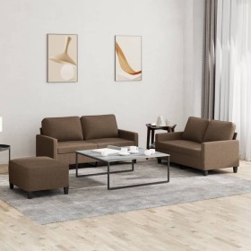 Juego de sofás con cojines 3 piezas tela marrón de , Sofás - Ref: Foro24-3201455, Precio: 469,10 €