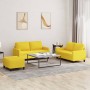 Juego de sofás con cojines 3 piezas tela amarillo claro | Foro24.es | Tu tienda online para hogar, jardín y más Foro24.es