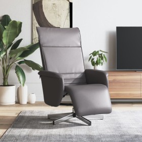 Sillón reclinable con reposapiés cuero sintético gris de , Sillones - Ref: Foro24-356643, Precio: 192,31 €