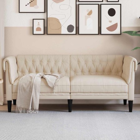 Sofá Chesterfield de 2 plazas lino de , Sofás - Ref: Foro24-372554, Precio: 324,46 €