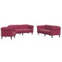 Juego de sofás 3 piezas terciopelo rojo tinto | Foro24.es | Tu tienda online para hogar, jardín y más Foro24.es