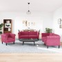 Juego de sofás 3 piezas terciopelo rojo tinto | Foro24.es | Tu tienda online para hogar, jardín y más Foro24.es