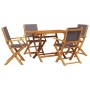 Set de comedor de jardín 5 pzas tela madera maciza antracita de , Conjuntos de jardín - Ref: Foro24-3281701, Precio: 317,71 €