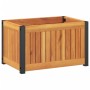 Jardinera de madera maciza de acacia y acero 45x30x27,5 cm de , Maceteros y jardineras - Ref: Foro24-367613, Precio: 44,56 €