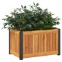 Jardinera de madera maciza de acacia y acero 45x30x27,5 cm de , Maceteros y jardineras - Ref: Foro24-367613, Precio: 44,56 €