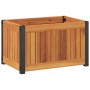 Jardinera de madera maciza de acacia y acero 45x30x27,5 cm de , Maceteros y jardineras - Ref: Foro24-367613, Precio: 44,56 €