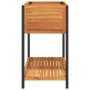 Jardinera con estante madera maciza acacia y acero 110x45x80 cm
