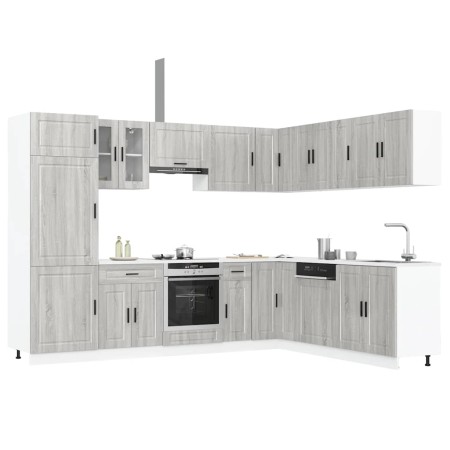 Mueble cocina Porto sonoma gris 14 pzas madera contrachapada de , Armarios de cocina - Ref: Foro24-3314997, Precio: 1,00 €, D...