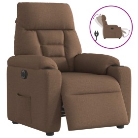 Sillón reclinable eléctrico de tela marrón de , Sillones - Ref: Foro24-3303016, Precio: 231,35 €