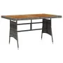 PE rattan and solid gray acacia garden table 130x70x72 cm by vidaXL, Garden tables - Ref: Foro24-318696, Price: 143,68 €, Dis...
