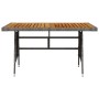 Gartentisch PE Rattan und Akazie massiv grau 130x70x72 cm von vidaXL, Gartentische - Ref: Foro24-318696, Preis: 150,02 €, Rab...
