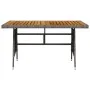 PE rattan and solid gray acacia garden table 130x70x72 cm by vidaXL, Garden tables - Ref: Foro24-318696, Price: 143,68 €, Dis...