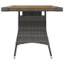 PE rattan and solid gray acacia garden table 130x70x72 cm by vidaXL, Garden tables - Ref: Foro24-318696, Price: 143,68 €, Dis...
