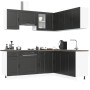 Mueble de cocina Porto negra 11 piezas madera contrachapada de , Armarios de cocina - Ref: Foro24-3314962, Precio: 740,57 €