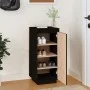 Solid black pine wood shoe cabinet 35x35x80 cm by vidaXL, Shoe racks and shoe organizers - Ref: Foro24-813539, Price: 80,38 €...