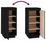 Solid black pine wood shoe cabinet 35x35x80 cm by vidaXL, Shoe racks and shoe organizers - Ref: Foro24-813539, Price: 80,38 €...