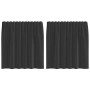 Cortinas de gasa con bolsillos para varillas 2 uds. negro de , Cortinas y visillos - Ref: Foro24-4102166, Precio: 12,72 €, De...