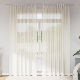 Cortinas de gasa con bolsillos para varillas 2 uds. crema