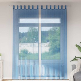 Cortinas de gasa con bolsillos para varillas 2 uds. azul real
