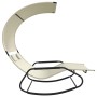 Tumbona mecedora doble con toldo color crema de , Tumbonas - Ref: Foro24-317589, Precio: 215,94 €, Descuento: %