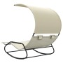 Tumbona mecedora doble con toldo color crema de , Tumbonas - Ref: Foro24-317589, Precio: 215,94 €, Descuento: %