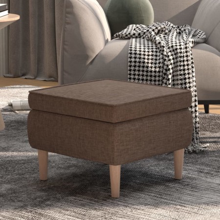 Taburete con patas de madera tapizado tela gris taupé | Foro24.es | Tu tienda online para hogar, jardín y más Foro24.es