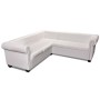 Sofá de esquina Chesterfield 5 plazas cuero artificial blanco de , Sofás - Ref: Foro24-243613, Precio: 752,21 €, Descuento: %