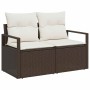 Conjunto de sofá de jardín 10 pcs Marrón Poliratán