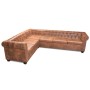 Sofá de esquina Chesterfield 6 plazas cuero artificial marrón | Foro24.es | Tu tienda online para hogar, jardín y más Foro24.es