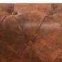 Sofá de esquina Chesterfield 6 plazas cuero artificial marrón | Foro24.es | Tu tienda online para hogar, jardín y más Foro24.es