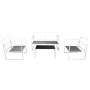 Set de muebles de jardín 4 piezas y cojines acero blanco de , Conjuntos de jardín - Ref: Foro24-42863, Precio: 283,95 €, Desc...