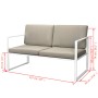 Set de muebles de jardín 4 piezas y cojines acero blanco de , Conjuntos de jardín - Ref: Foro24-42863, Precio: 283,95 €, Desc...