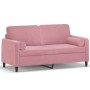Sofá de 2 plazas con cojines terciopelo rosa 140 cm de , Sofás - Ref: Foro24-3200884, Precio: 269,98 €