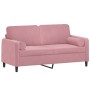 Sofá de 2 plazas con cojines terciopelo rosa 140 cm de , Sofás - Ref: Foro24-3200884, Precio: 269,98 €