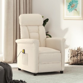 Sillón de masaje eléctrico tela de microfibra beige de , Sillones de masaje eléctricos - Ref: Foro24-348412, Precio: 204,24 €
