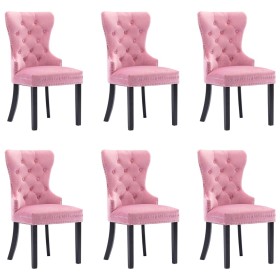 Sillas de comedor 6 unidades terciopelo rosa de , Sillas de comedor - Ref: Foro24-3055880, Precio: 927,36 €, Descuento: %