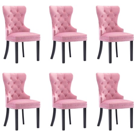 Sillas de comedor 6 unidades terciopelo rosa de , Sillas de comedor - Ref: Foro24-3055880, Precio: 927,36 €, Descuento: %