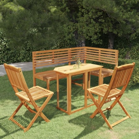 Juego de bistró para jardín 4 piezas madera maciza de acacia | Foro24.es | Tu tienda online para hogar, jardín y más Foro24.es