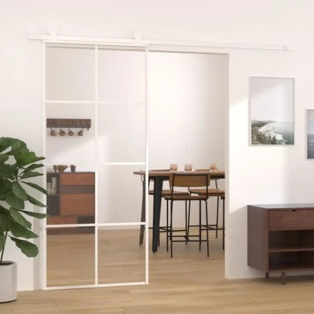ESG-Glas- und Aluminium-Schiebetür 90x205 cm weiß von vidaXL, Türen für zu Hause - Ref: Foro24-151672, Preis: 157,20 €, Rabat...