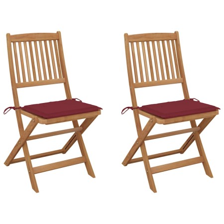 Sillas de jardín plegables 2 uds y cojines madera maciza acacia | Foro24.es | Tu tienda online para hogar, jardín y más Foro24.es
