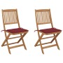 Sillas de jardín plegables 2 uds y cojines madera maciza acacia | Foro24.es | Tu tienda online para hogar, jardín y más Foro24.es