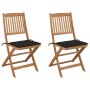 Sillas de jardín plegables 2 uds y cojines madera maciza acacia de , Sillas de jardín - Ref: Foro24-3064651, Precio: 132,53 €...